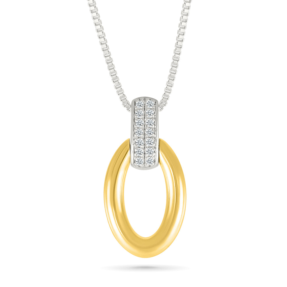 .06ctw Diamond Open Oval Pendant