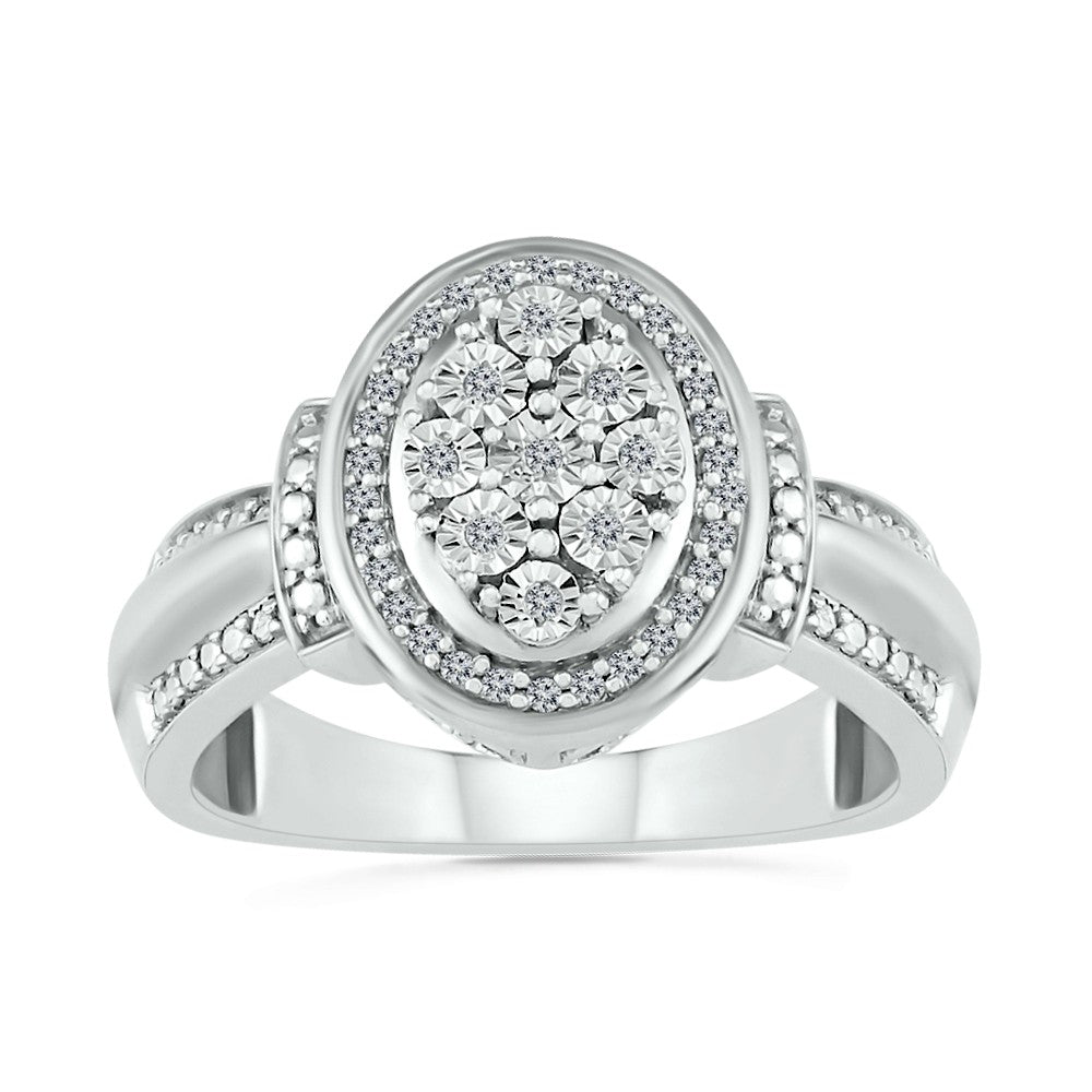 .12ctw Diamond Oval Cluster Ring