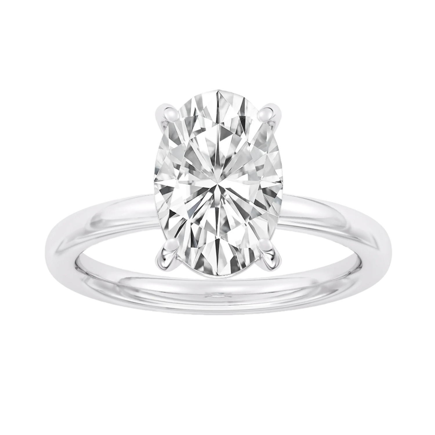 100 Facet 3ct Lab Grown Diamond Solitaire Engagement Ring