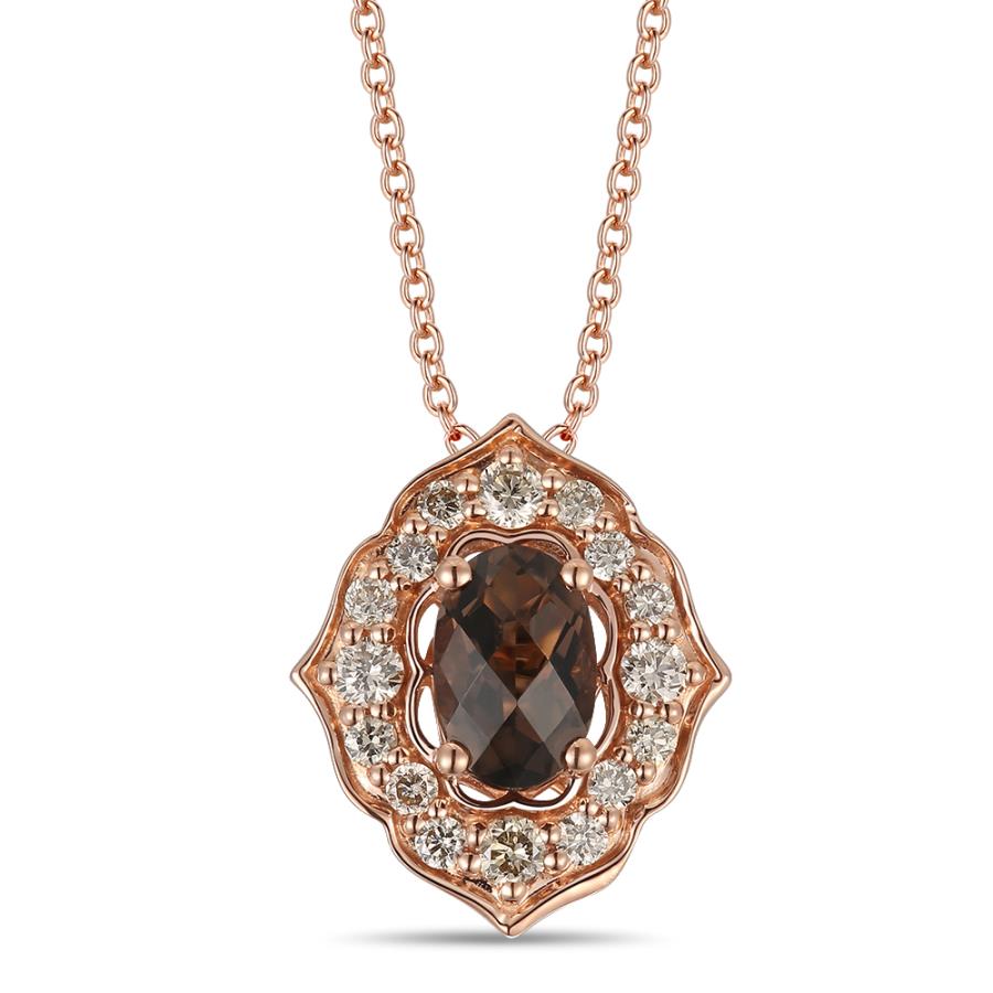 Le Vian Chocolate Quartz® Diamond Halo Pendant